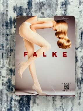 NWT Falke Champagne Printed Dot Tights Size M